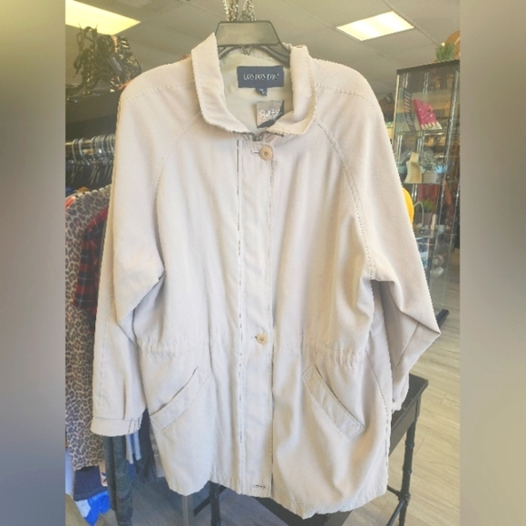 London Fog lightweight cream jacket PERFECT SHAPE XL - Picture 1 of 6
